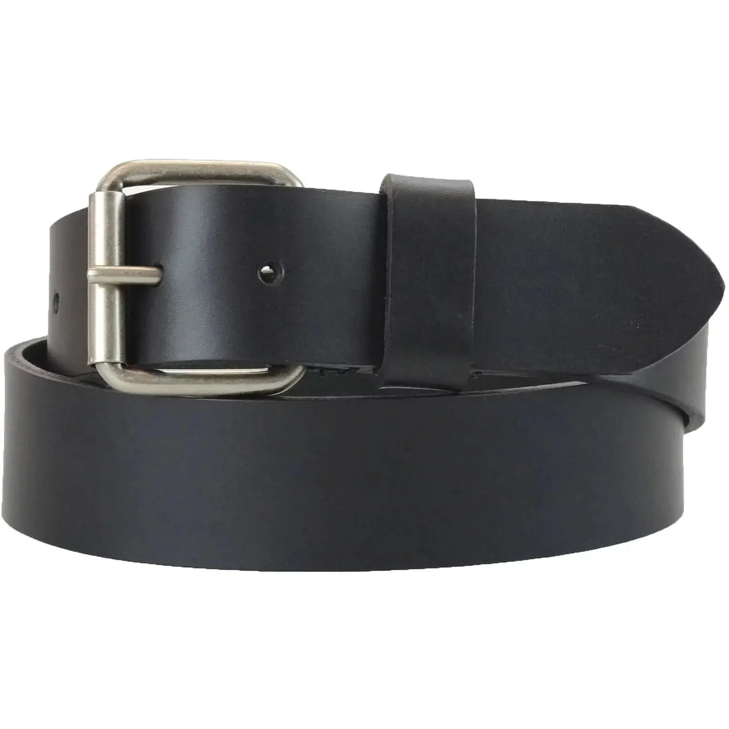 Leather Harness Belt with Antique Nickel Buckle