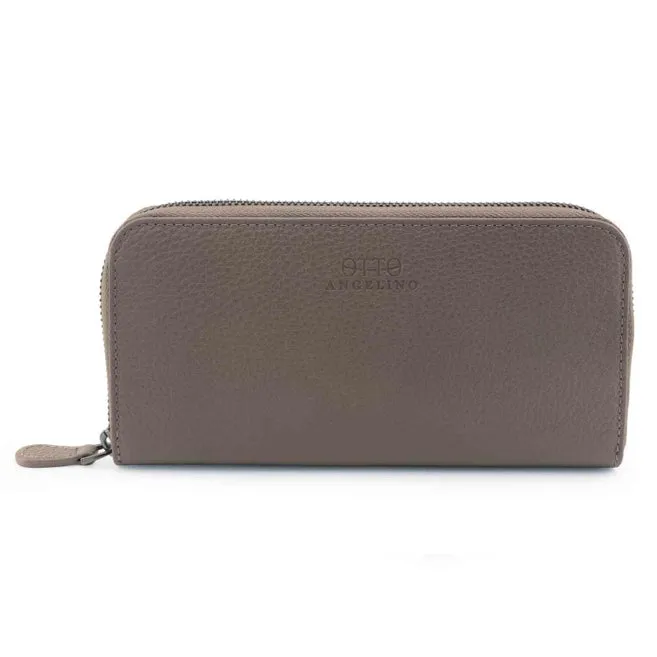 Leather Zippered Clutch