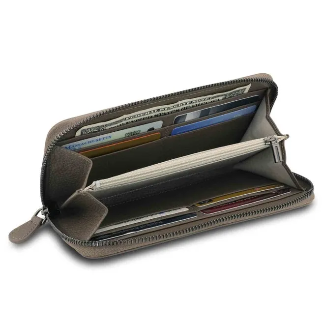 Leather Zippered Clutch