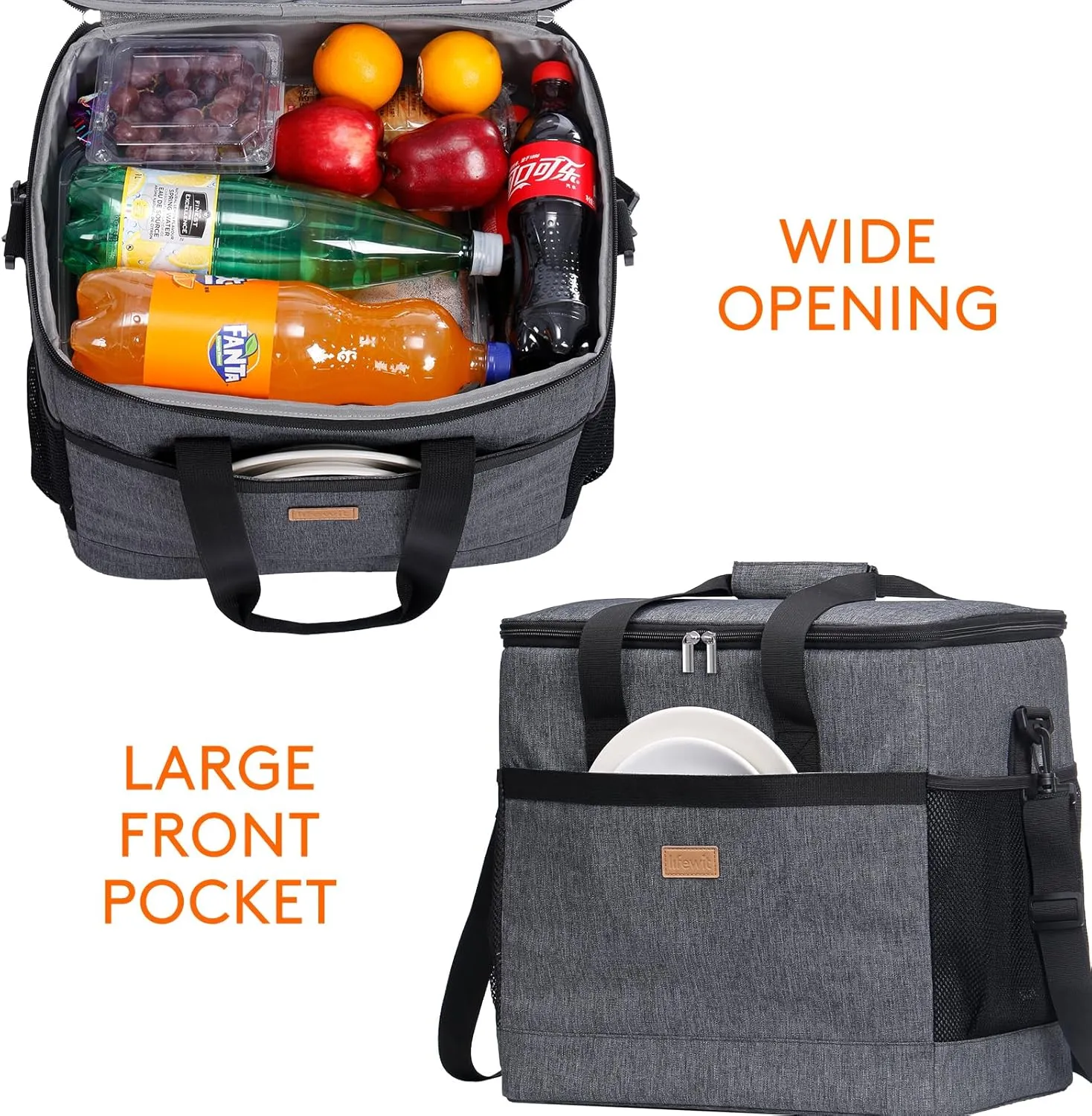 Lifewit Cooler Bag 30/50/60 Cans Collapsible and Insulated Large Lunch Bag Leakproof Soft Cooler Portable Tote for Camping/BBQ/Family Outdoor Activities