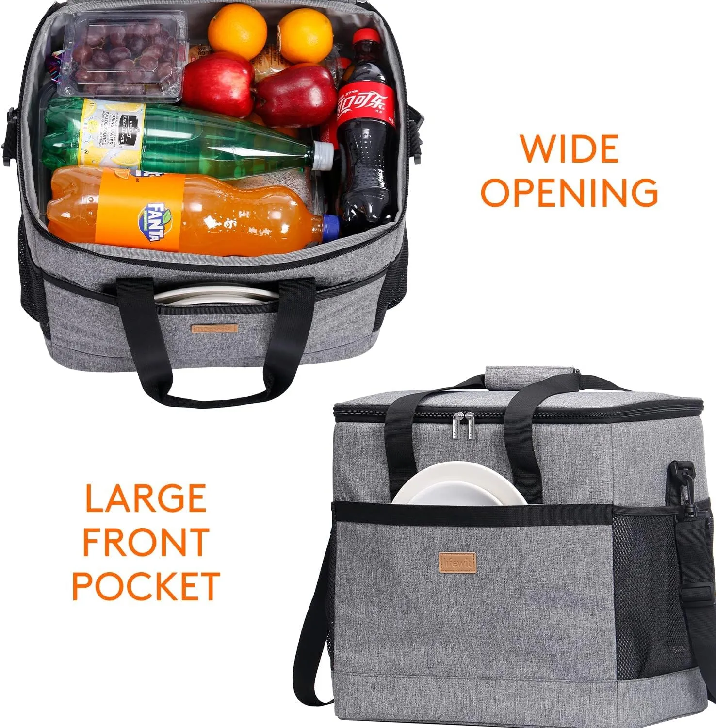 Lifewit Cooler Bag 30/50/60 Cans Collapsible and Insulated Large Lunch Bag Leakproof Soft Cooler Portable Tote for Camping/BBQ/Family Outdoor Activities