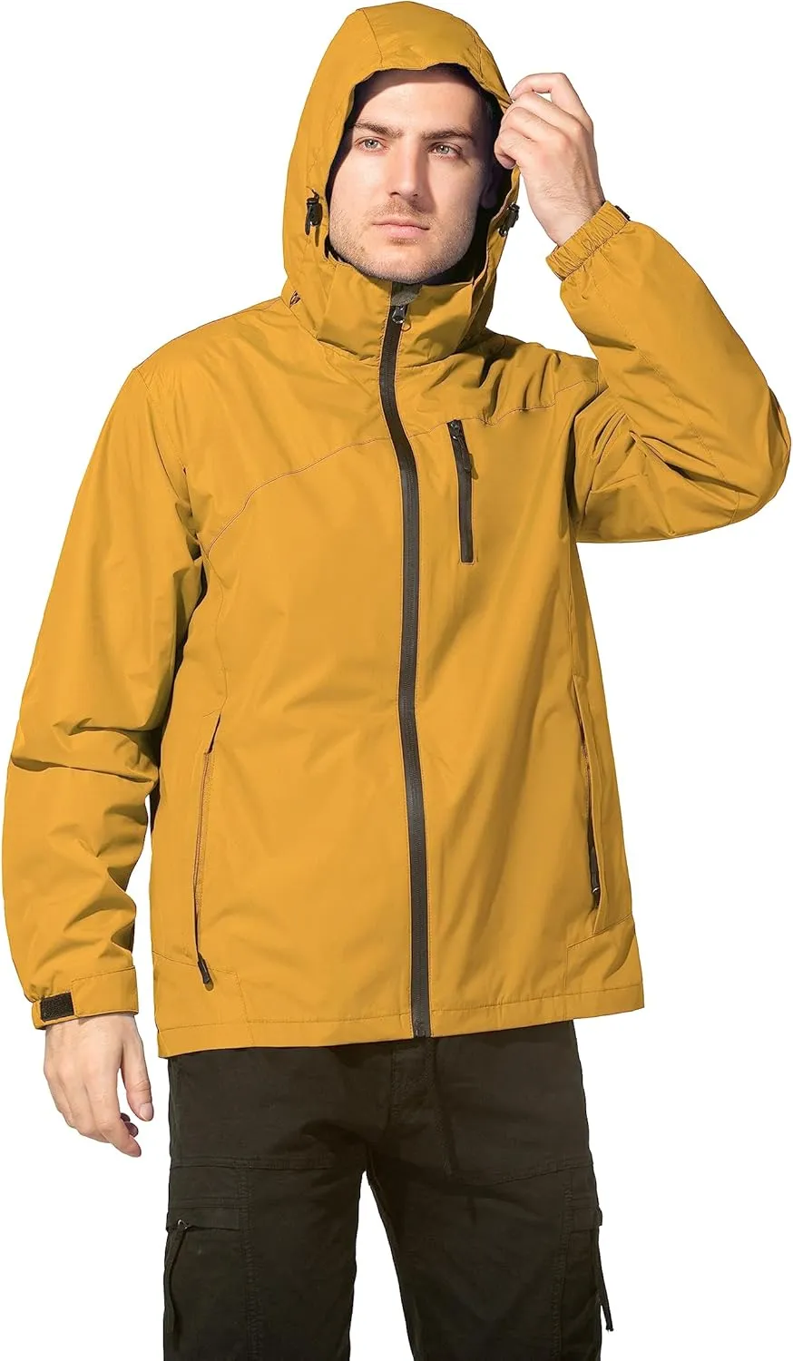 Lightweight Waterproof Jackets with Detachable Hood for Men