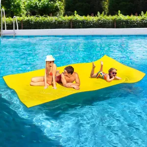 Lily Pad Floating Mat, Floating Mat for Lake, 3-Layer Tear-Resistant XPE Foam with a 16.4 FT Bungee Tether, A Great Companion for Boat Trips and Pool Fun
