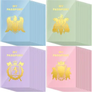 Lincia 48 Pcs Blank Passport Notebook Fake Passport Book Travel Journal Book Party Favor Bulk for kids Halloween Travel Classroom Supplies(Macaron Color)