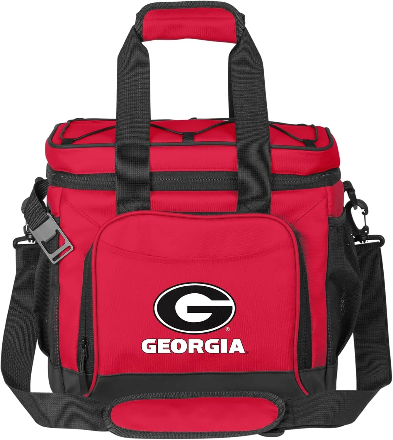 Logo Brands NCAA Flex 24-Can Cooler - Heat-Sealed Leak-Proof Lining, Built-in Bottle Opener, Adjustable Shoulder Strap- Great for Tailgates & Picnics