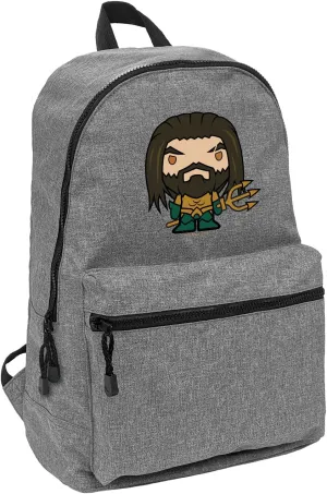 LOGOVISION Aquaman Movie Cute Chibi Character Lightweight Backpack for Work School Daily Use Packable for Travel