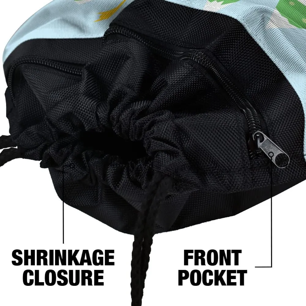 LOGOVISION, Retro Camper Rv Travel Trailer Drawstring Backpack Sports Bag Sackpack 17" x 13", Perfect for Gym, Yoga or Practice