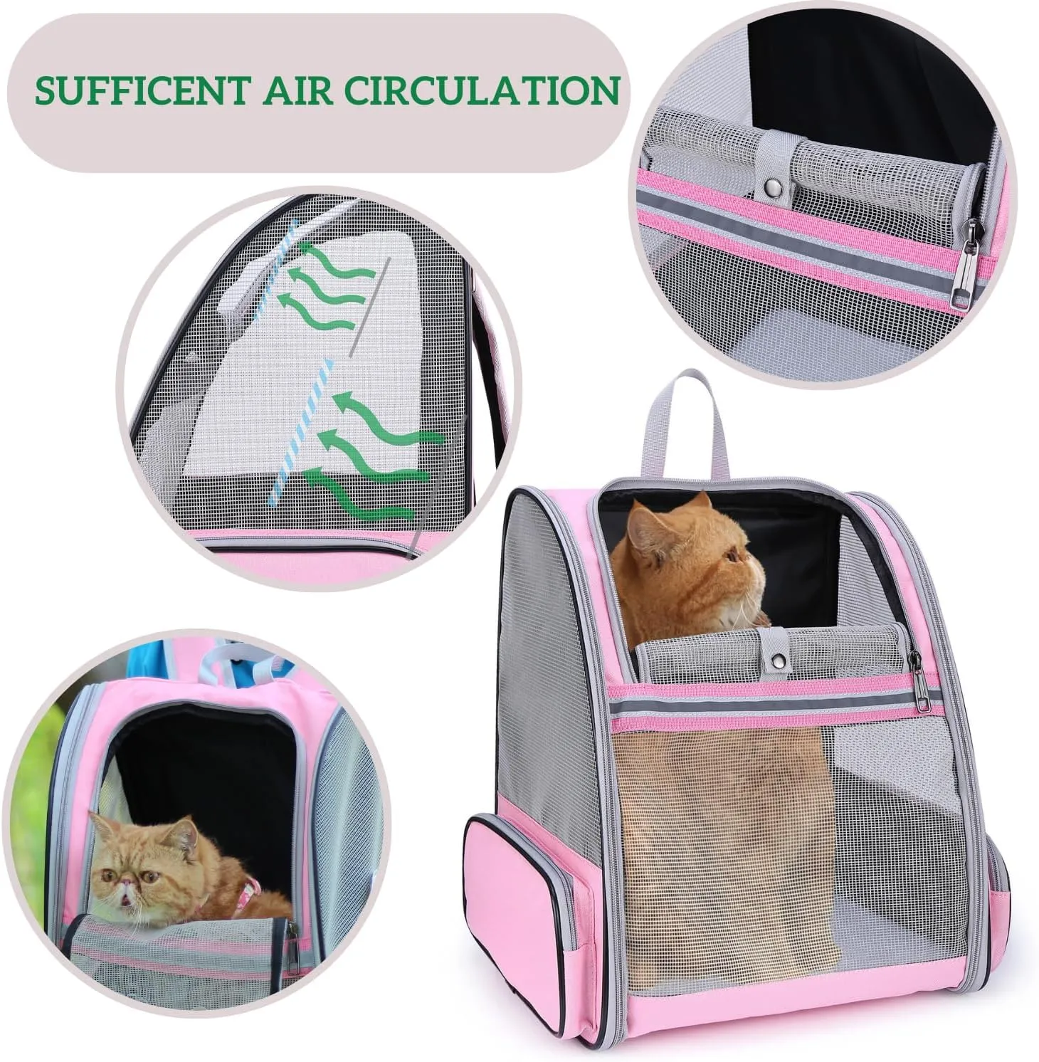 LOLLIMEOW Pet Carrier Backpack for Dogs and Cats,Puppies,Fully Ventilated Mesh,Airline Approved,Designed for Travel, Hiking, Walking & Outdoor Use
