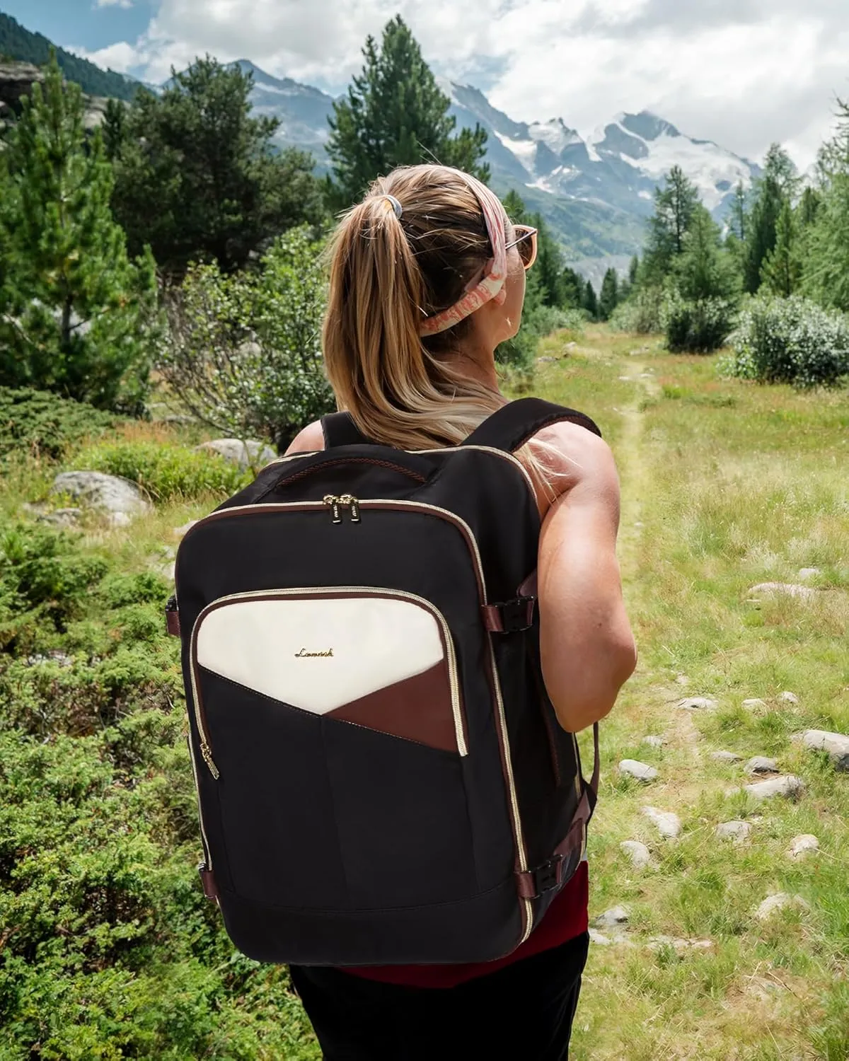 LOVEVOOK Carry-On Backpack for Women & Men, Large Travel Backpack with 3 Packing Cubes, TSA-Approved Personal Item for 18" Laptop, 50L Waterproof Travel Essentials