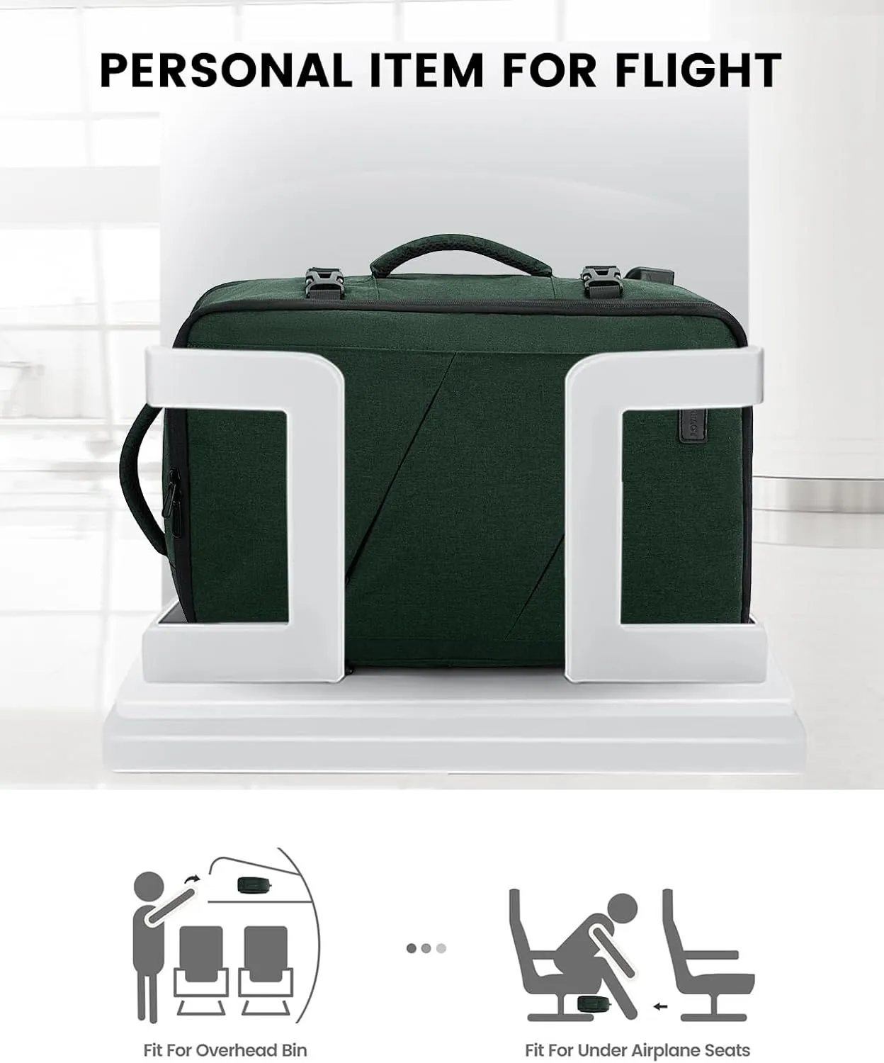 LOVEVOOK Carry on Travel Backpack, Large 40L for Men & Women Flight Approved with USB Charging Port&3 Packing Cubes, Large Suitcase Water Resistant Luggage Daypack Business Weekender Bag, Dark Green