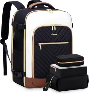 LOVEVOOK Large Travel Backpack for Women, 50L Carry on Backpack Airplane Approved, TSA Personal Item Travel Bag for Women fits 18" Laptop, Waterproof Carry on Bags for airplanes with 3 Packing Cubes