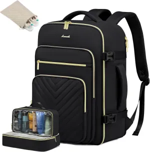 LOVEVOOK Large Travel Backpack for Women, Carry On Bag Flight Approved, 50L TSA Personal Item Travel Bag with 3 Packing Cubes, Waterproof 18 Inch Laptop Hiking Casual Backpack