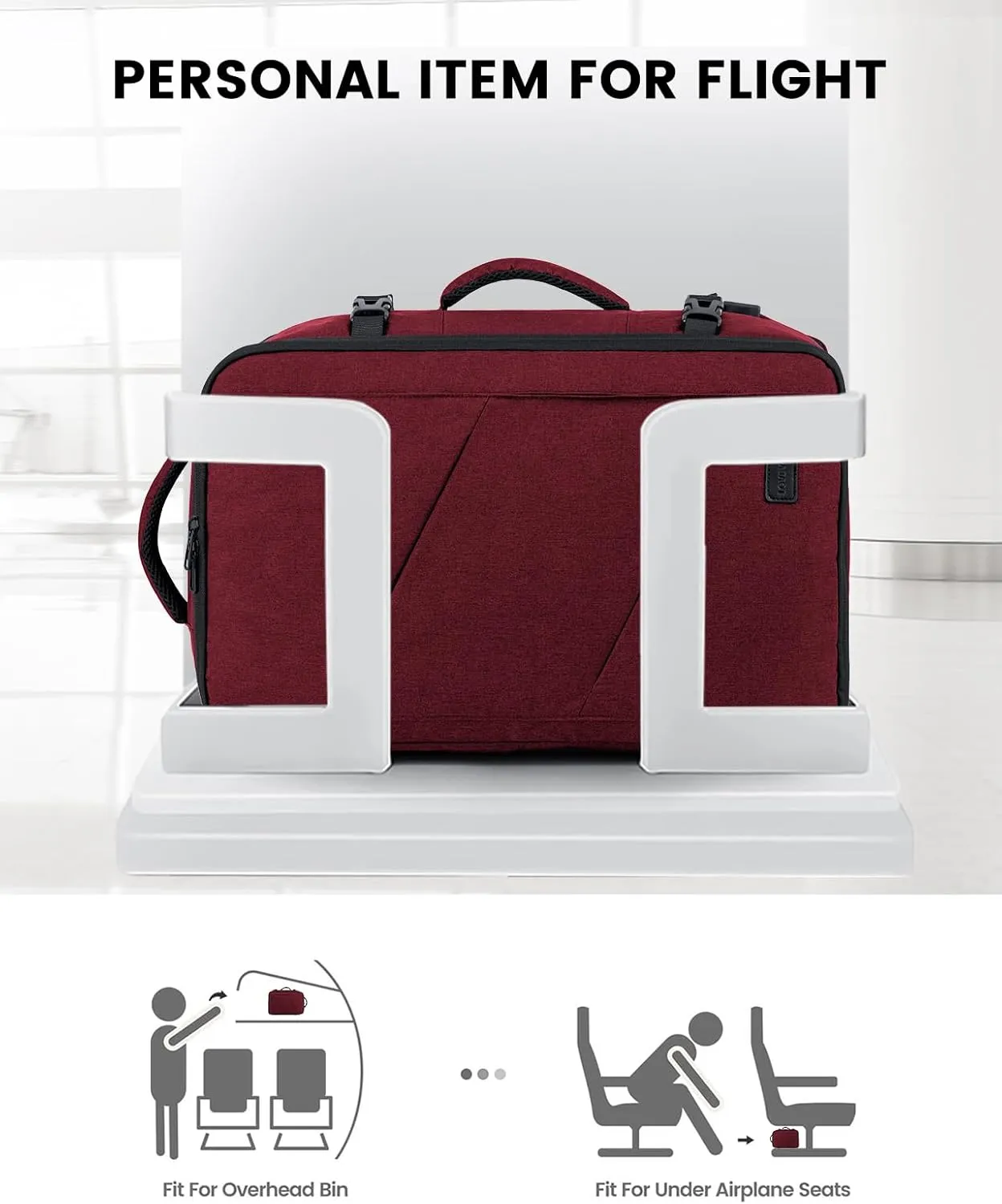 LOVEVOOK Travel Carry on Backpack, Large 40L Personal Item Travel Bag for Men & Women Flight Approved with 3 Packing Cubes, Suitcase Water Resistant Luggage Daypack Business Weekender Bag,Wine Red