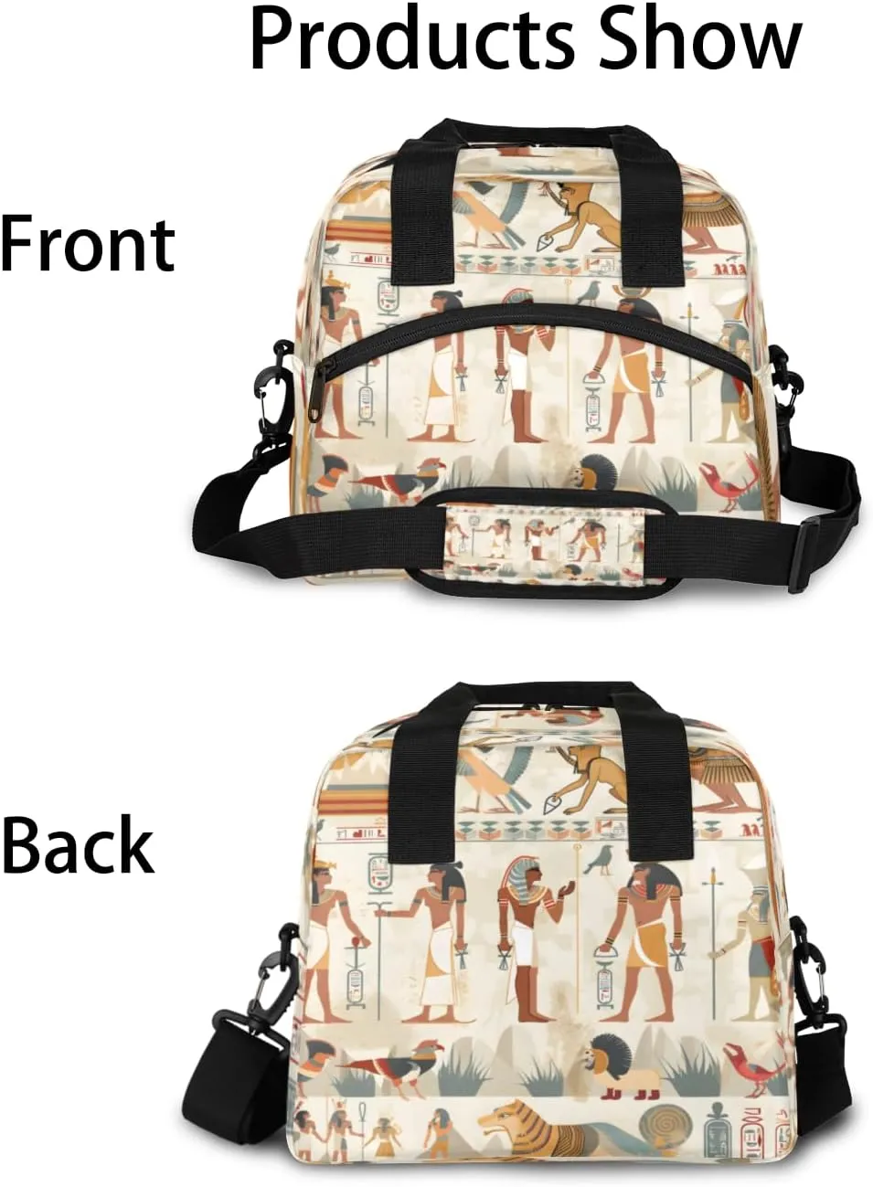 Lunch Tote Bag, Portable Ancient Egypt Civilization Lunch Box for Adults, Reusable Insulated Lunch Bag for Work Picnic Travel, Cooler Tote Bag for Women Men