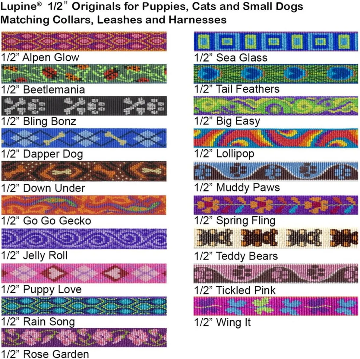 LupinePet Originals 1/2" Rose Garden 12-20" Adjustable Roman Dog Harness for Small Dogs