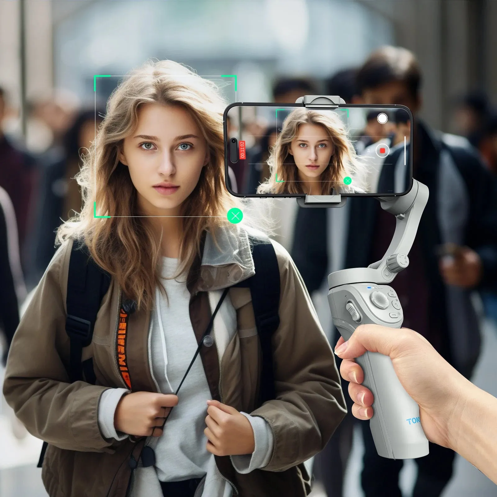M01 3-Axis Smart Gimbal Handheld Stabilizer Selfie Tripod with Fill Light for Smartphone Anti Shake Foldable for Xiaomi iPhone