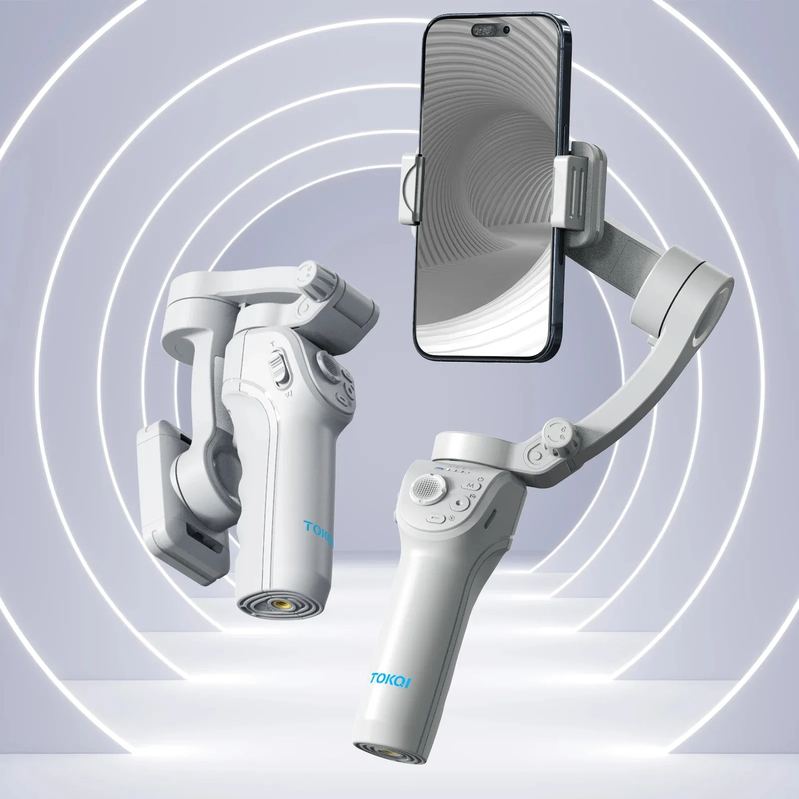 M01 3-Axis Smart Gimbal Handheld Stabilizer Selfie Tripod with Fill Light for Smartphone Anti Shake Foldable for Xiaomi iPhone