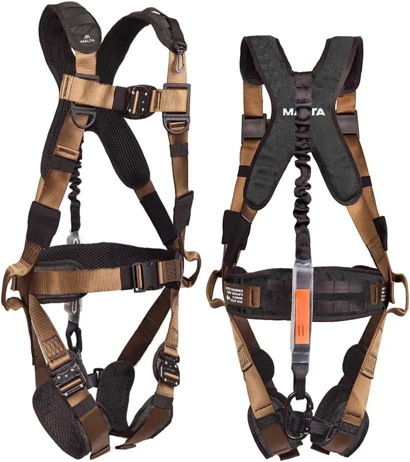 Malta Hunting Safety Hunter's Elite Safety Harness Set with Climbing Strap, Tree Strap, Deer Drag/Suspension Relief Strap