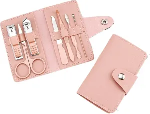 Manicure Set, 7-Piece Nail Clipper Set Complete Set of Household Nail Clippers Manicure and Beauty Tools Portable Nail Clipper Set,Nail Care Tools(Pink)