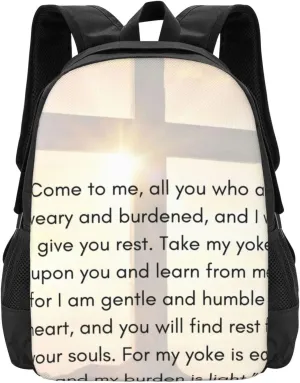 Matthew 11：28-30 Lightweight Packable Backpack Travel Casual Hiking Daypack Foldable Backpack For Men Women