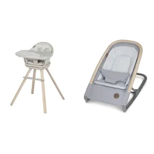 Maxi-Cosi Moa 8-in-1 Highchair, Classic Oat & Kori 2-in-1 Rocker, Classic Slate