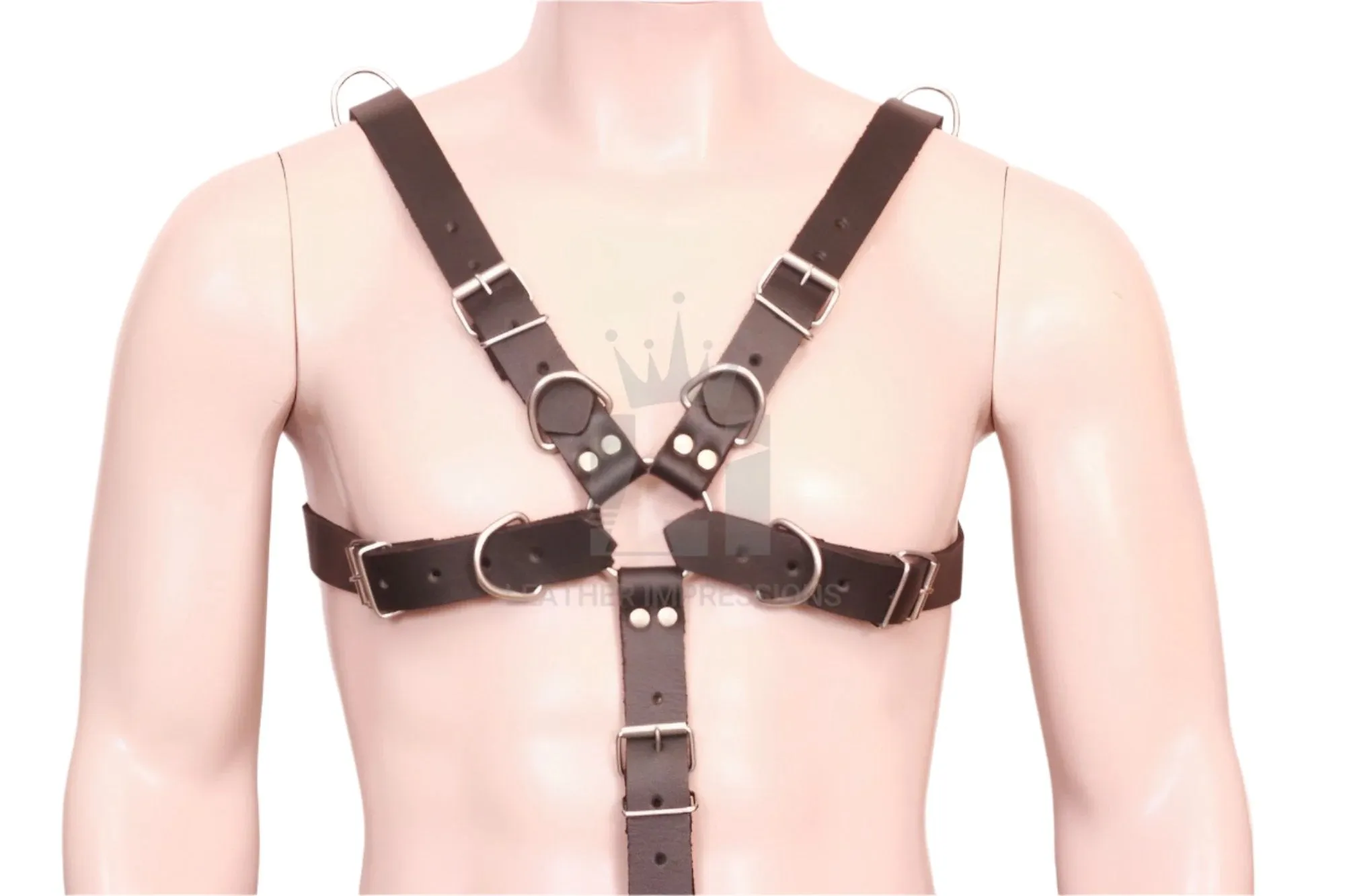 Men Leather Full Body Harness with Cock Ring