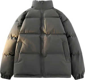 Men Puffer Jacket Lightweight Packable Quilted Bubble Down Jackets Winter Insulated Thick Outwear Zipper Soft Coats