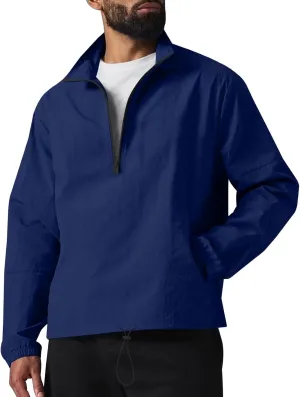 Men's Golf Quarter Zip Pullover with Zipper Pockets Track Jackets Lightweight Windbreaker Hiking Sweatshirt
