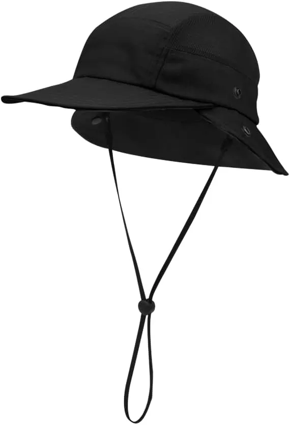 Men's Safari Bucket Hat Sun Protection Summer Boonie Hat with Neck Flap Fishing Hiking Hunting Mesh Baseball UPF50 Cap