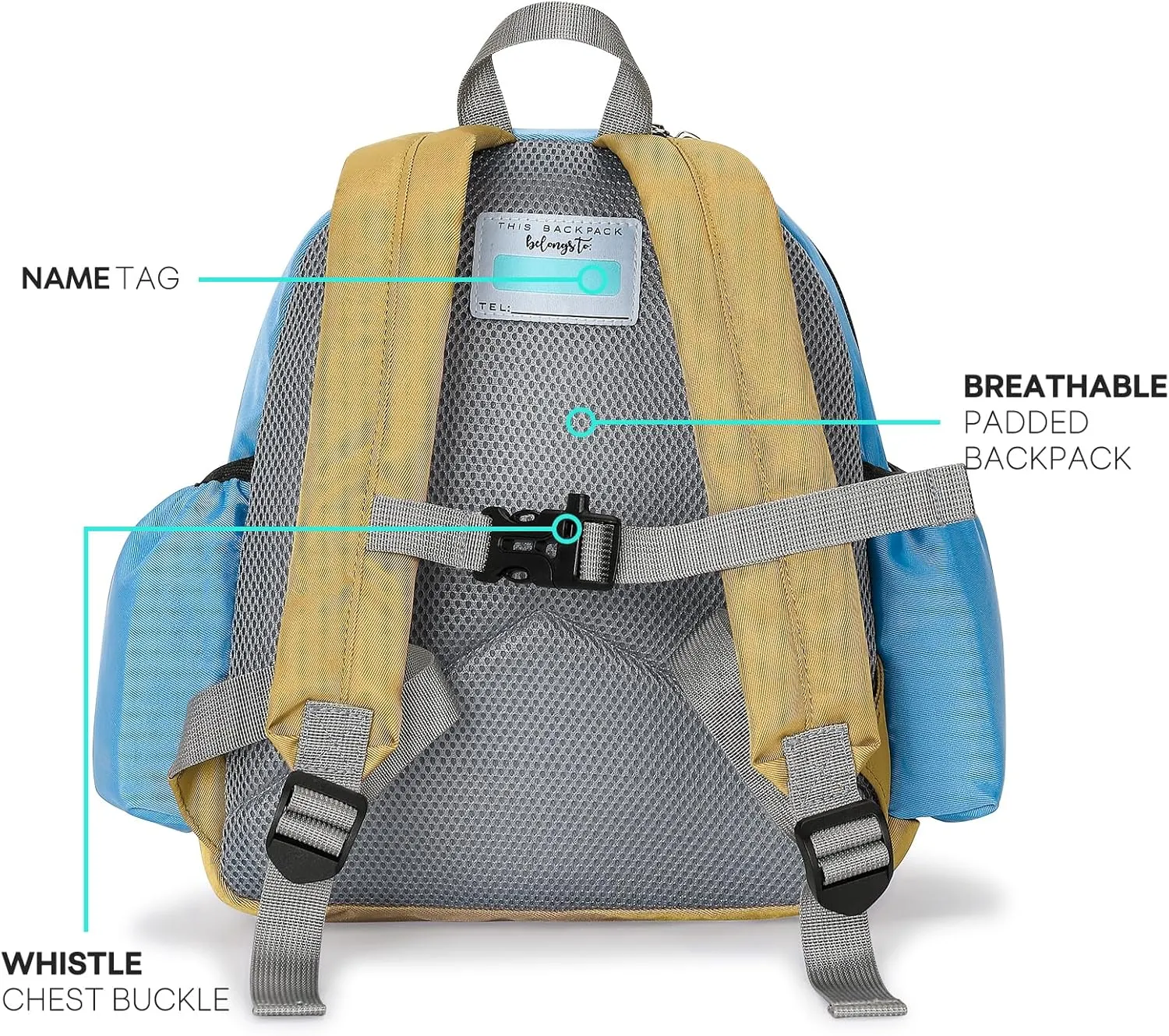 mibasies Toddler Backpack for Boys 2-4: Preschool Backpack for Boys - Kids Toddler Bookbag
