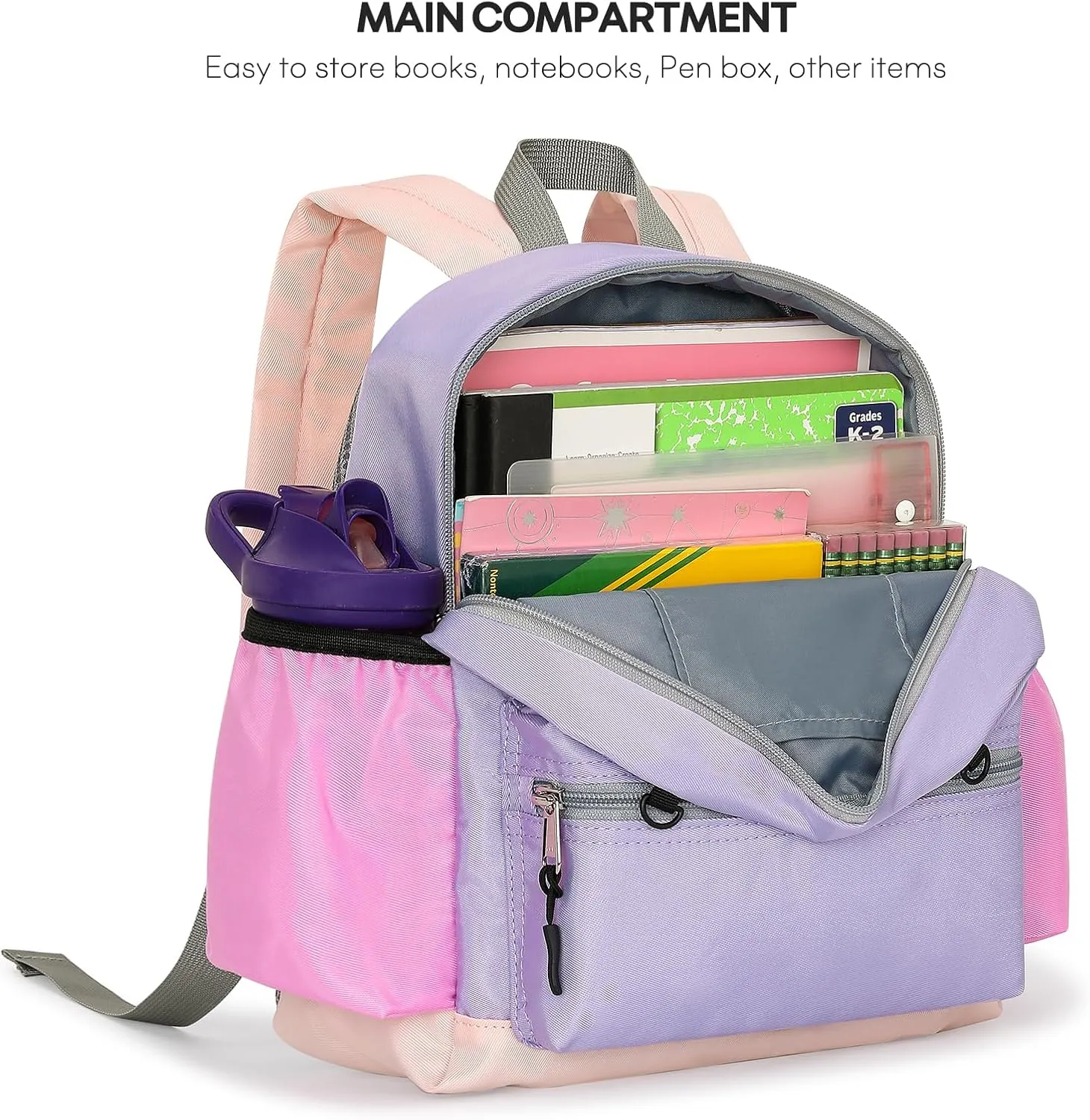 mibasies Toddler Backpack for Girls 2-4: Preschool Backpack for Girls - Kids Toddler Bookbag