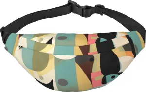 Mid-Century Modern Art Cat Men'S And Women'S Waist Pack, Crossbody Bag With Adjustable Belt For Running, Traveling, Sports, Hiking