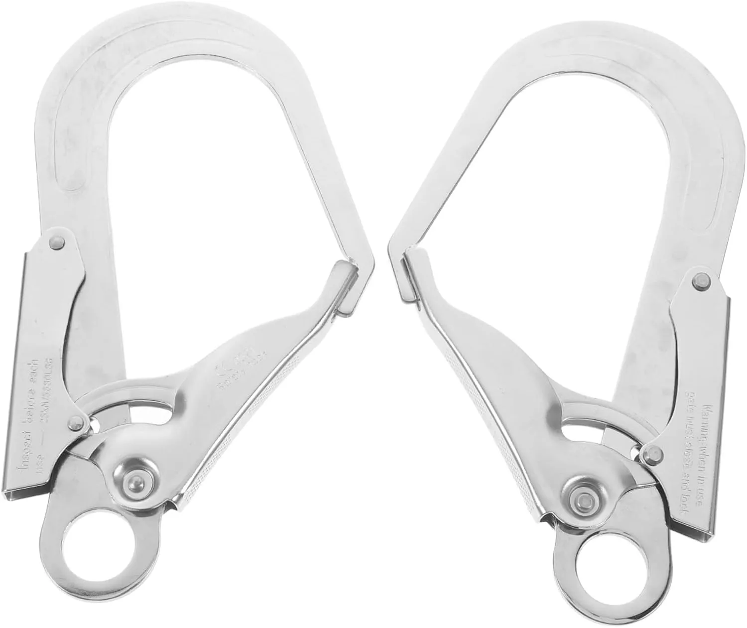 Mikikit 2pcs Heavy Duty Locking Carabiner Large Safety Hook for Climbing Auto Locking Carabiner Reinforced Metal