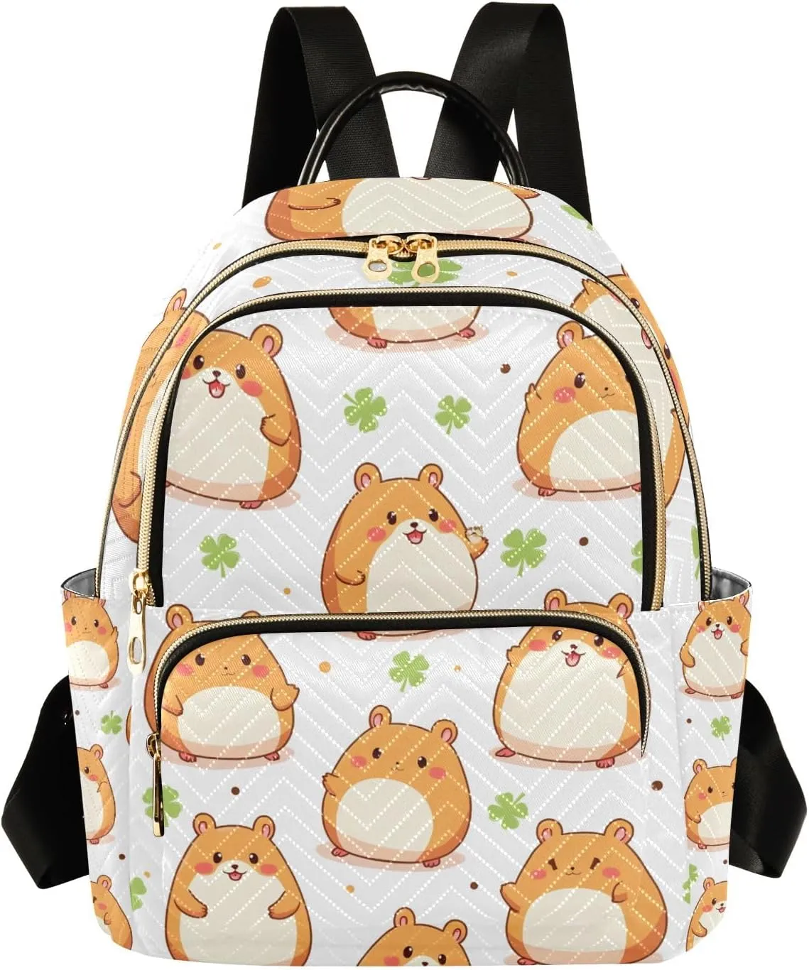Mini Backpack Purse for Women, Animal Mouse Clover Pattern Travel Bag Casual Daypack Shoulder Bag