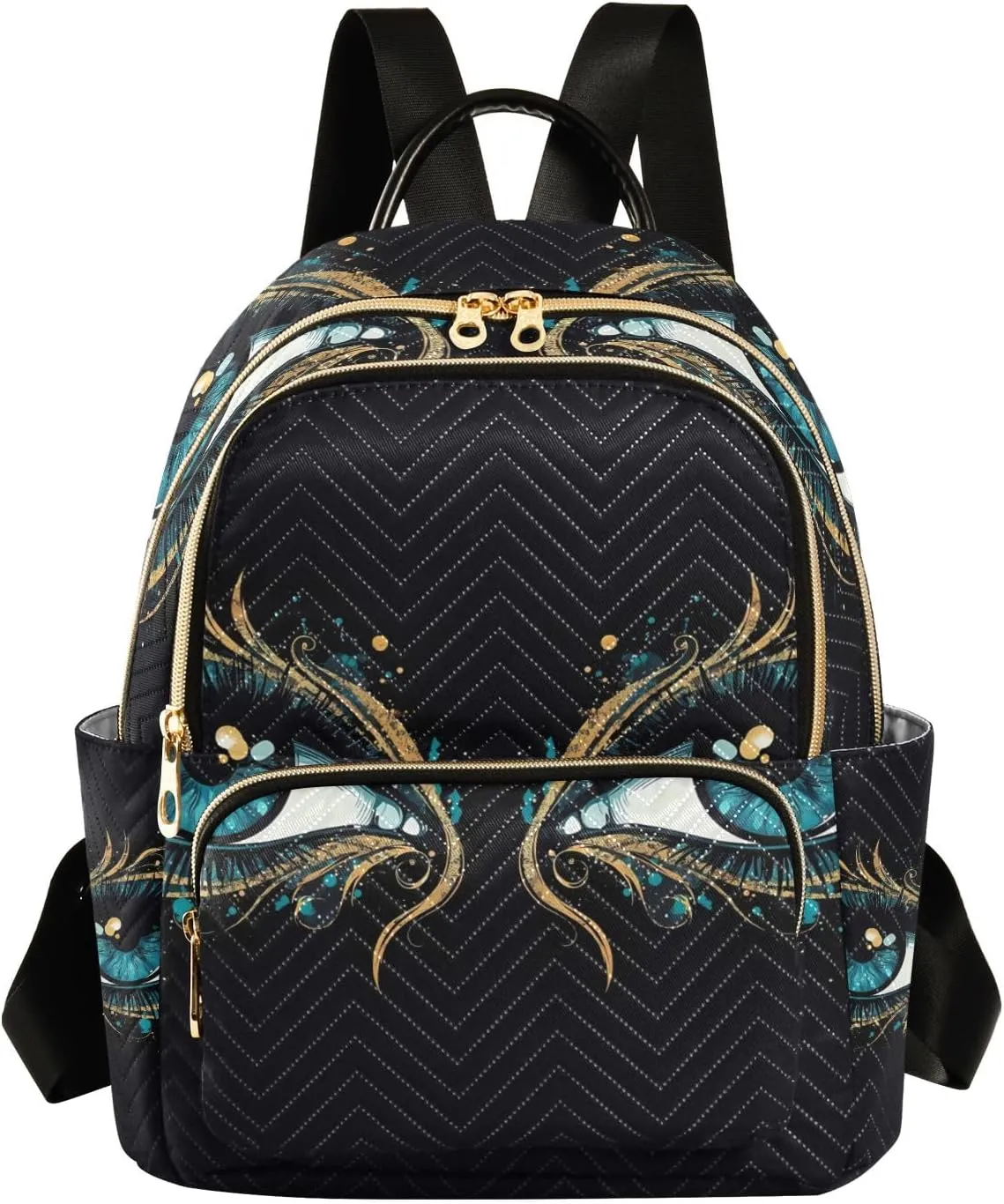 Mini Backpack Purse for Women, Mysterious Eyes Travel Bag Casual Daypack Shoulder Bag