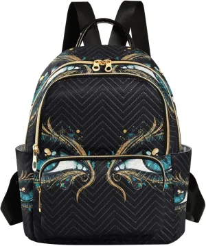 Mini Backpack Purse for Women, Mysterious Eyes Travel Bag Casual Daypack Shoulder Bag
