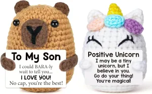 Mini Unicorn Positive Crochet Animals Gifts ＆ Gifts for Son Handmade Crochet Capybara