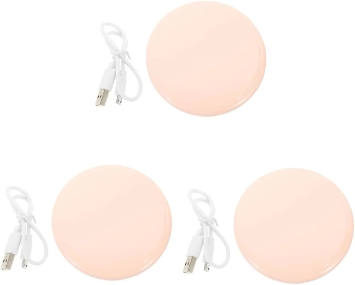 Mipcase 3sets Portable Led Makeup Mirror Rechargeable Handheld Mirror Compact Design for Women for Travel Go Makeup Essential