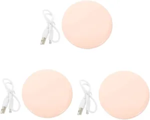 Mipcase 3sets Portable Led Makeup Mirror Rechargeable Handheld Mirror Compact Design for Women for Travel Go Makeup Essential