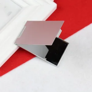 Mirror Aluminum Folding Mirror Mini Portable Makeup Mirror Hand Standing Small Mirror Vanity Foldable Compact Cosmetics Tools Mirror (Size : M) ()
