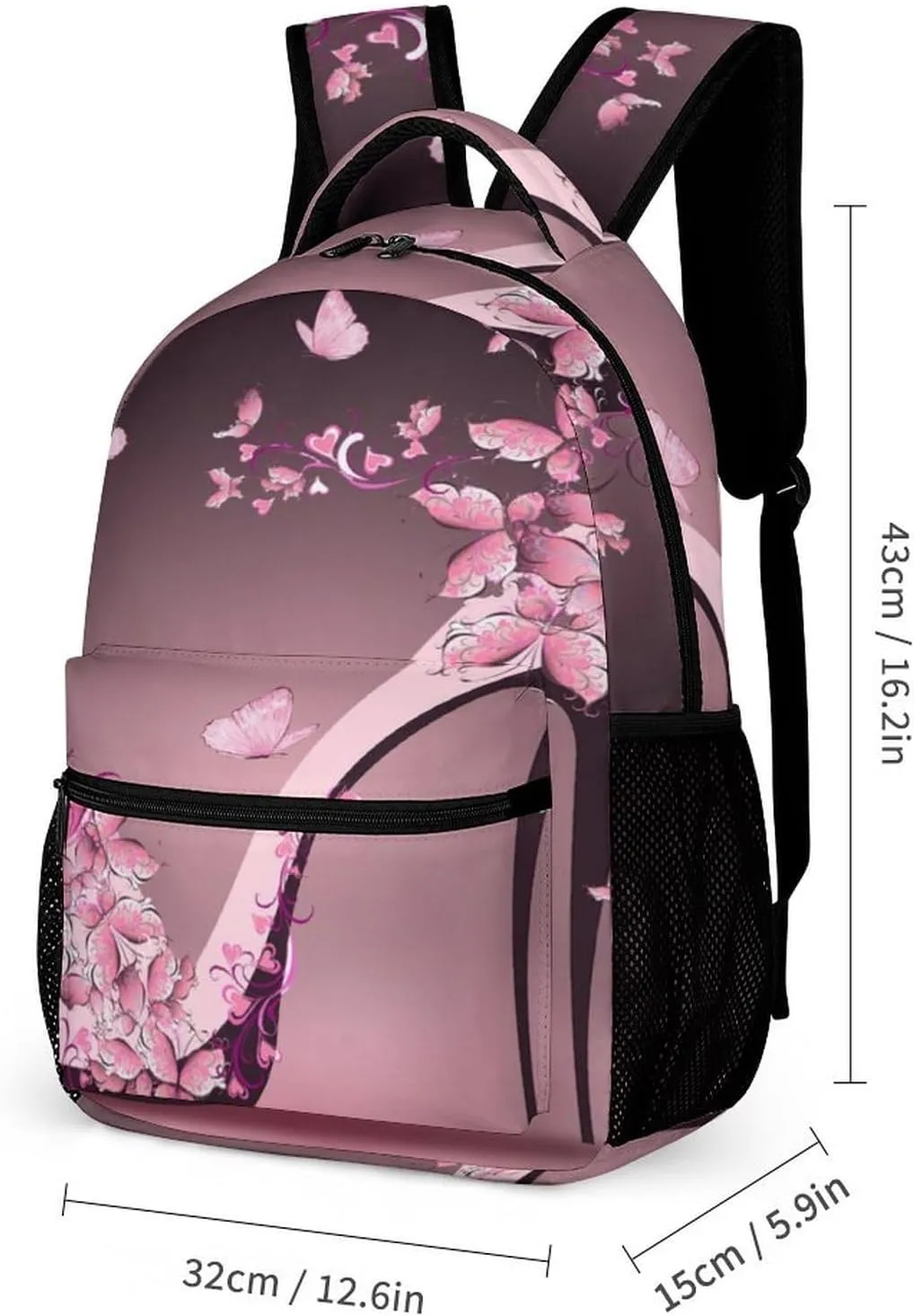 Modern Pastel Art High Heels Bags Set Backpack For Work Hiking Lunch Bag Travel Unisex Bags