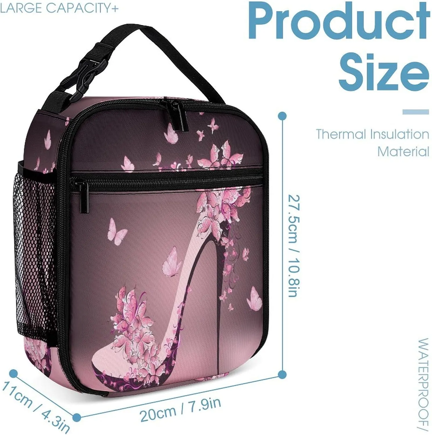 Modern Pastel Art High Heels Bags Set Backpack For Work Hiking Lunch Bag Travel Unisex Bags
