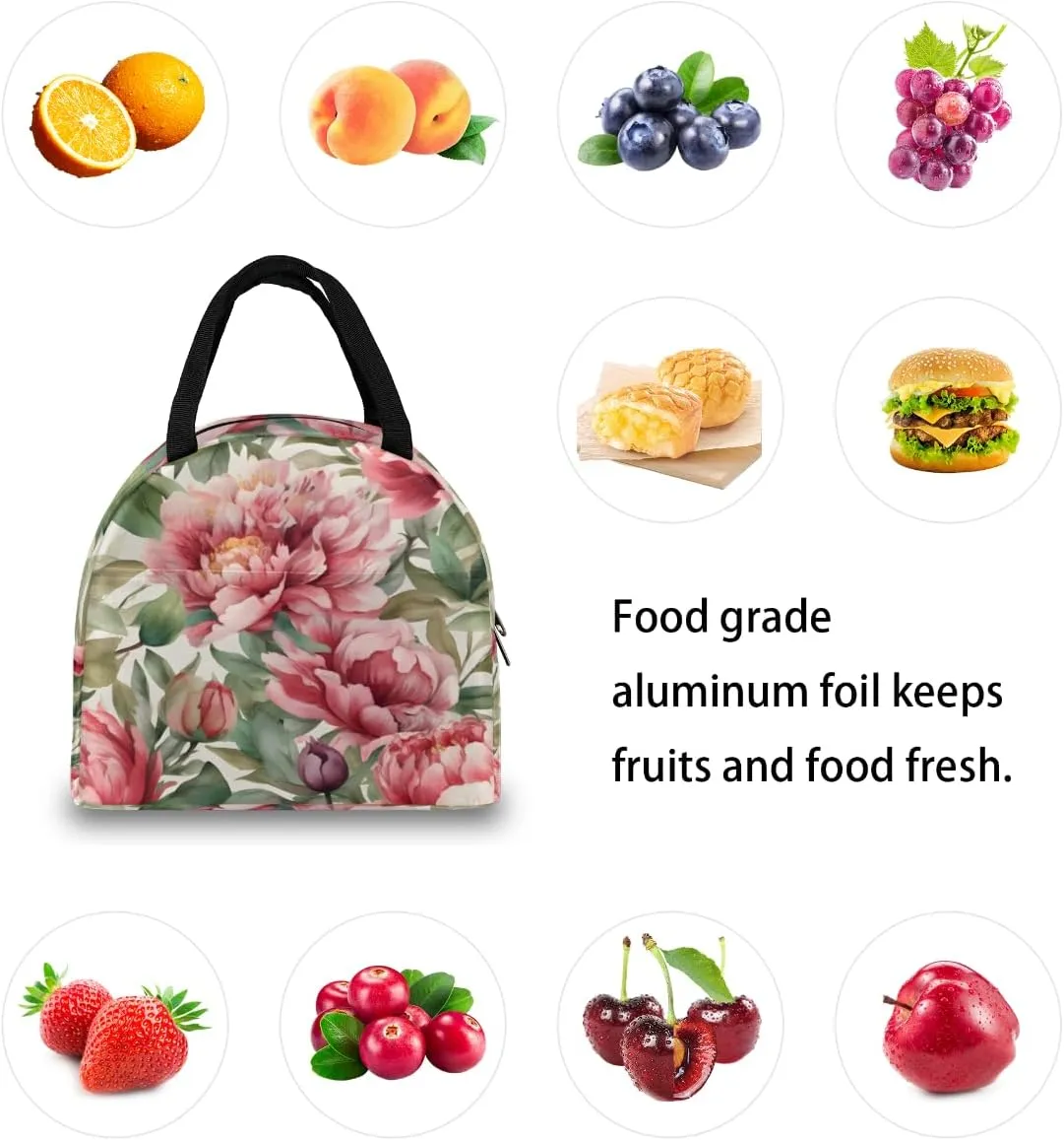 Modern Romance Lunch Tote Bag Reusable Insulated Bags Waterproof Adult Portable Meal Cooler Pack for Women Men Picnic Office Work Travel