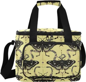 Moth Yellow Insulated Cooler Bag for Women Men Leakproof 24 Can Camping Cooler Tote for Beach Work Road Trip