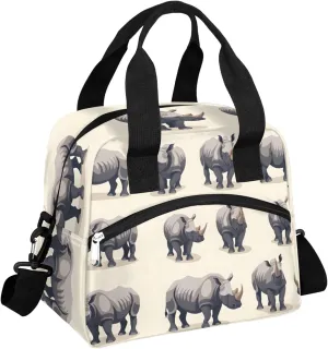 Mother Rhinoceros Lunch Bag Rhinoceros Lunch Bag Reusable Lunch Box Leak Proof Cooler Bag With Adjustable Shoulder Strap