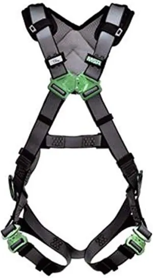 MSA 1019874 V-FIT Full Body Safety Harness - Size: Extra Large, D-Ring Configuration: Back/Hip, Quick Connect Leg Straps, With Shoulder Padding, Full Body Harness