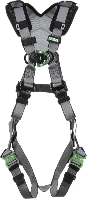 MSA V-FIT Standard Safety Harness - Polyester & Nano-Technology Treated Web Full Body Harness Back, Shoulder Padding, Gray