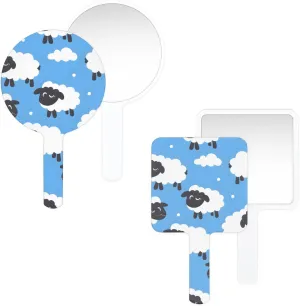 Multi Purpose Hand Mirror Sheep Animals with Distortion Free Reflection, 6.7 x 3.95 in, Small Cute Square Hand Mirror