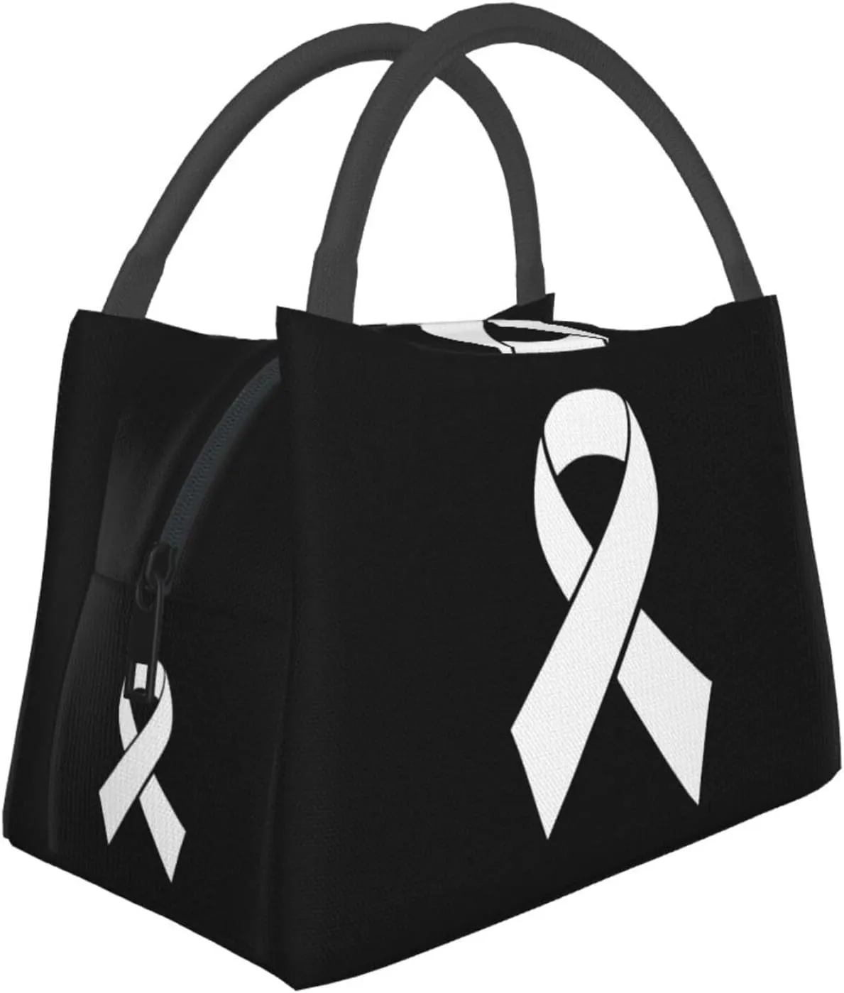 Multiple Hereditary Exostoses Awareness White Ribbon Lunch Box Large Portable Collapsible Insulated Cooler Lunch Tote for Men Women