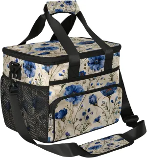 Nectar-Rich Flower Soft Sided Cooler Bag, 20 Cans Insulated Leak Proof Cooler Bag with Hard Bottom Romantic Flower Portable Lightweight Cooler Picnic Cooler Lunch Tote Bag for Travel Camping